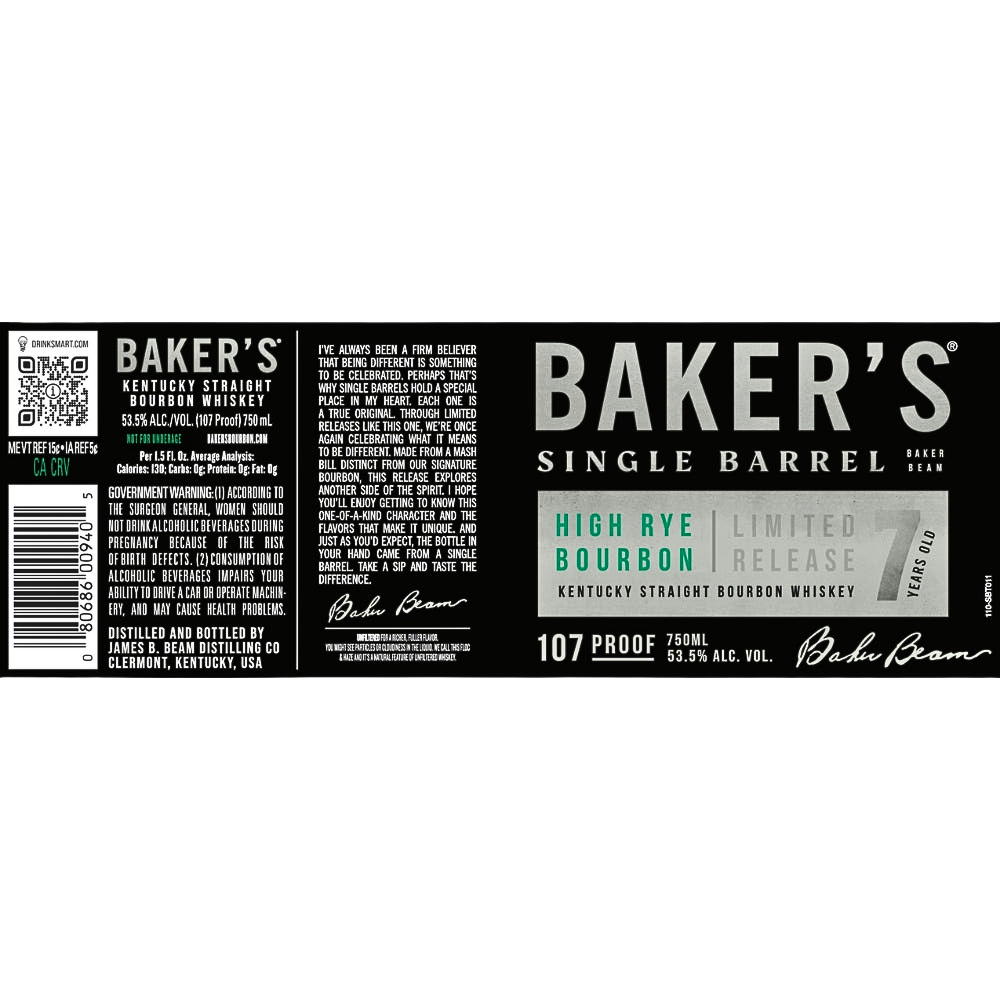 Baker's Single Barrel 7 Year Old High Rye Bourbon_Nestor Liquor